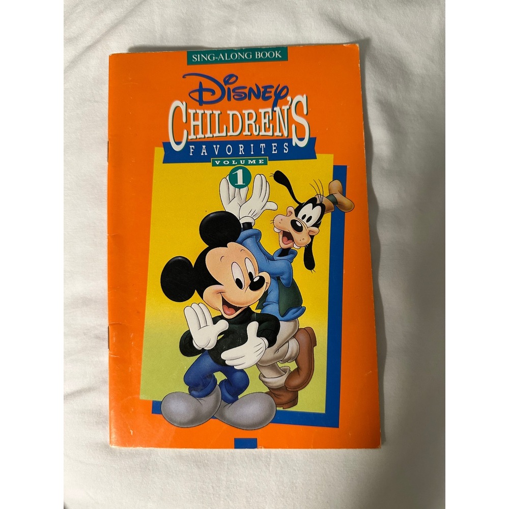 Disney Sing-Along Book Childrens Favorites Volume 1 Vintage 1990 Orange